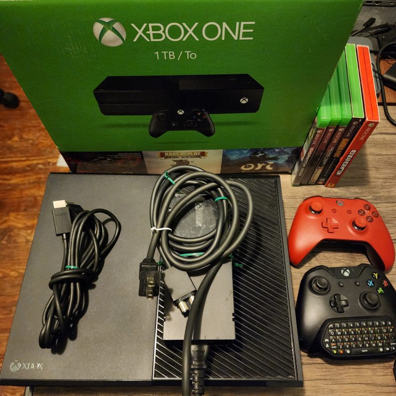 Microsoft Xbox One 1TB +36 Games +2 Controllers + Keyboard +HDMI Cable & Power Supply Black
